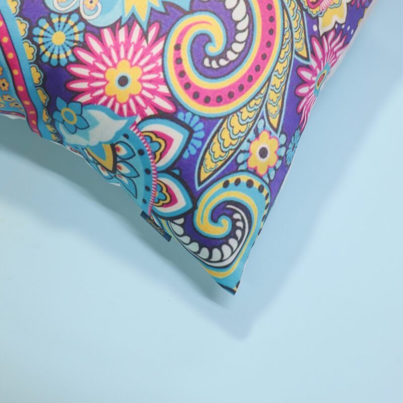 Multicolor Satin Square Cushion Cover