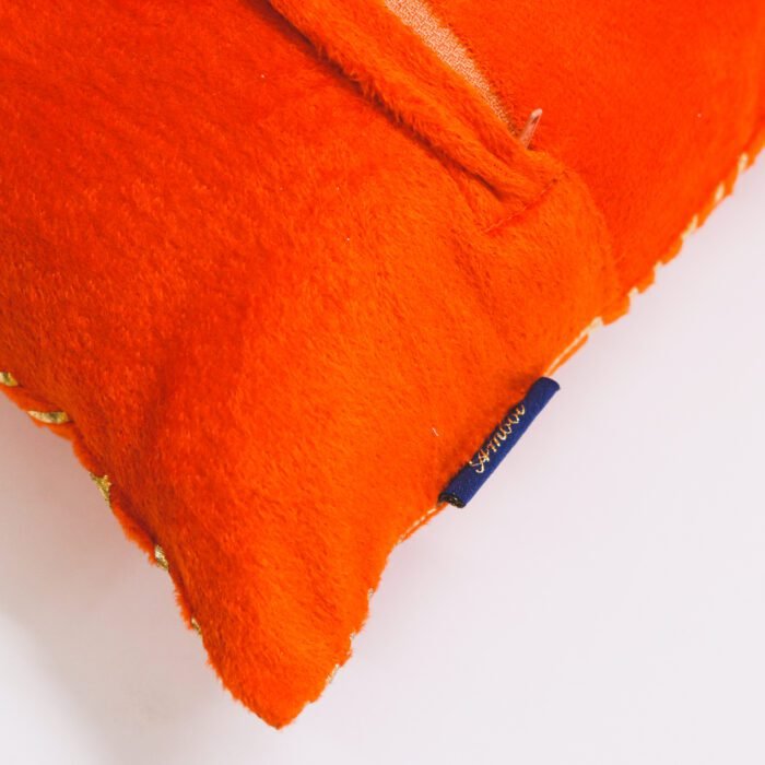Orange Velvet 16 x 16 Inches 1 Cushion Cover