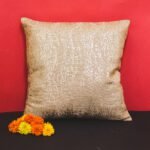Beige Abstract Cotton 16 x 16 Inches Cushion Cover