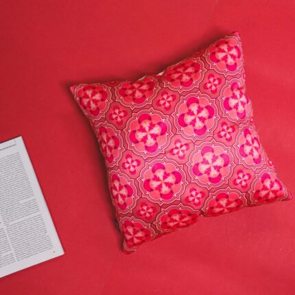 Pink Multicolor Satin Cushion Cover Set of 2