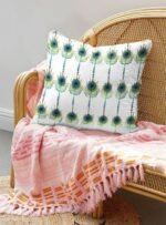 Peacock Feather Printed Satin Cushion Cover