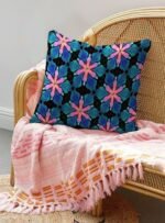 Multicolor Blue Satin Cushion Cover Set of 2
