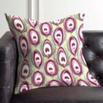 Purple Peacock Feather Satin Cushion Cover(Set of 2)