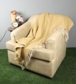 Yellow Wool Plain Solid Pattern 68 x 52 Inch Throw