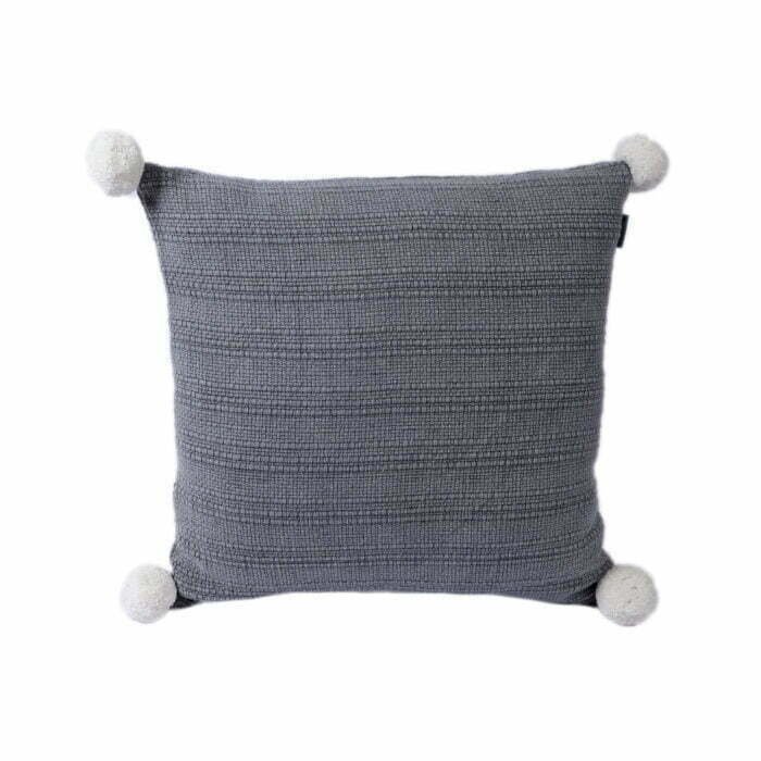 Grey Cotton Pattern 61 x 66 Inch Throw with 1 Piece of Cushion