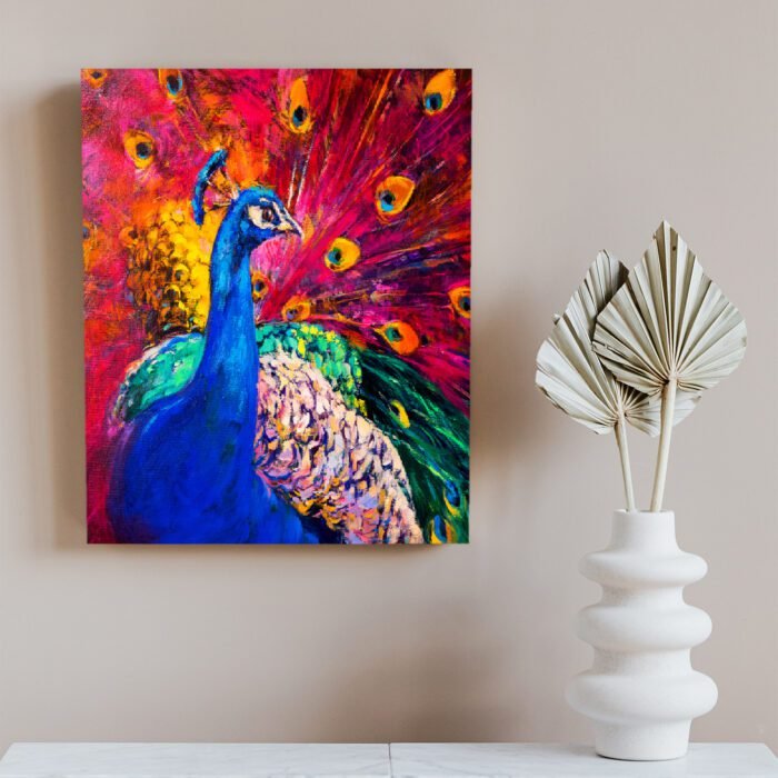 Multicolor Beautiful Peacock Print Wall Art painting