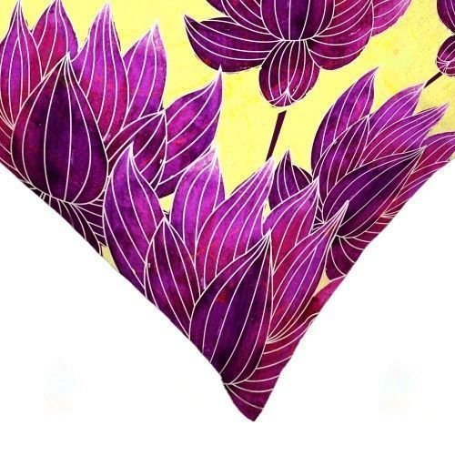 Flower Print Satin Cushion Cover Set of 2
