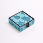Blue Turtle Design MDF Wood Tea,Coffee Coasters with Stand Set of (10 * 10 cm) (Copy)