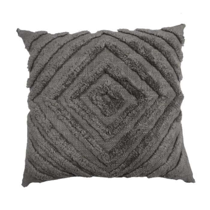 Grey Tuftted Cotton Cushion Cover in Cotton, Set of 1