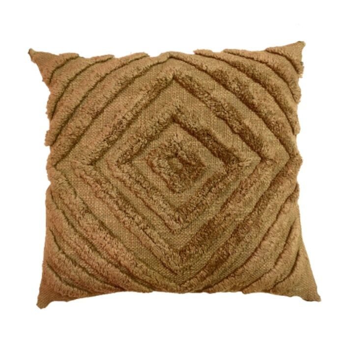 Brown Tuftted Cotton Cushion Cover