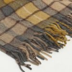 Yellow Wool Plain Solid Pattern 68 x 52 Inch Throw,