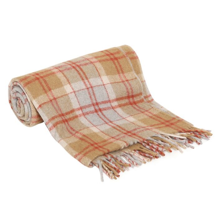 Mulit Colour Wool Plain Solid Pattern 68 x 52 Inch Throw,