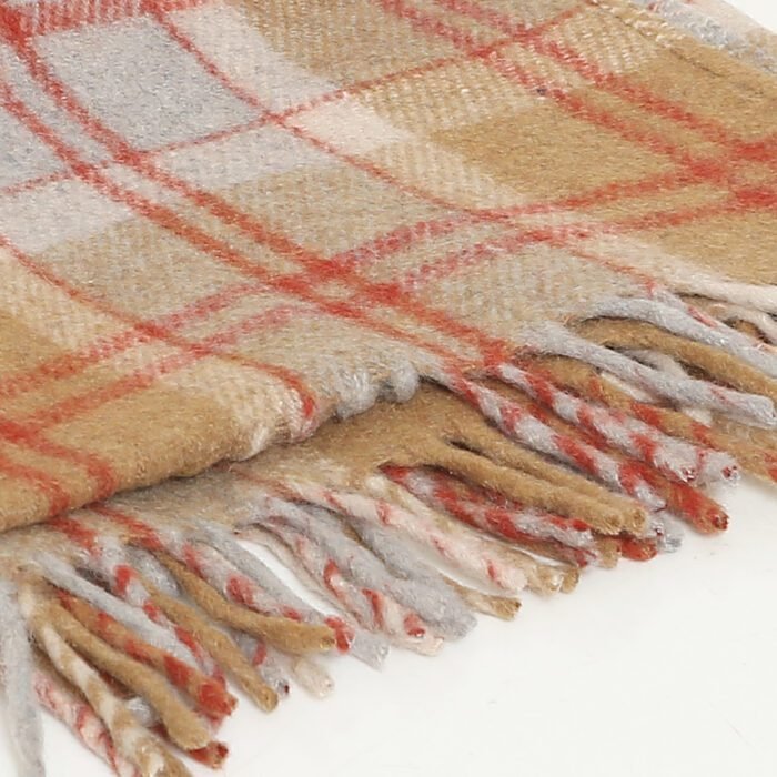 Mulit Colour Wool Plain Solid Pattern 68 x 52 Inch Throw,