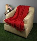 Red Cotton Plain Solid Pattern 68 x 52 Inch Throw