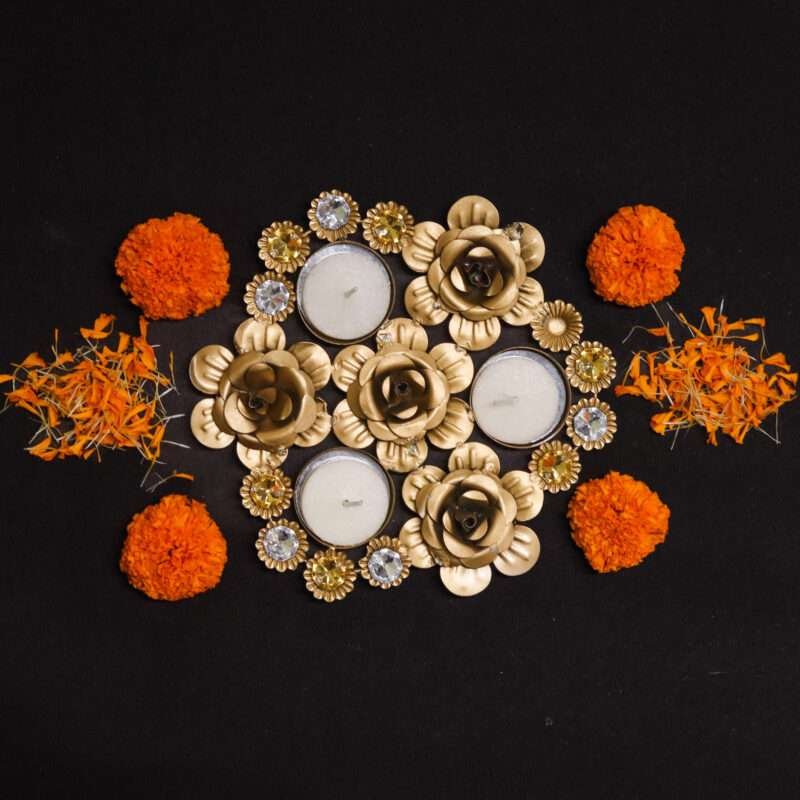 Decorative Round Diwali Tea Light Holder