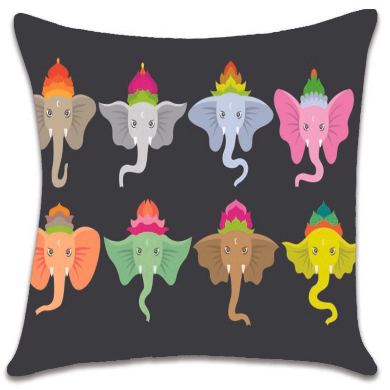 Printed Ganesh face Cushion