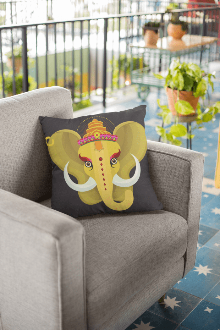 Ganesh face Printed Cushion