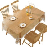 Dining Table Cover - (4 Seater, Transparent,Square,1 Piece)