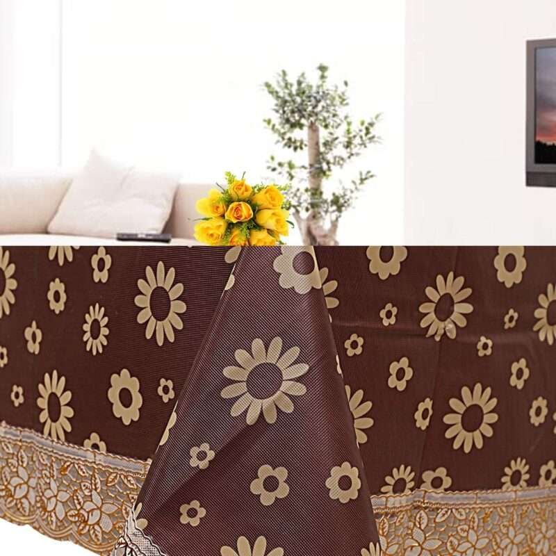 Brown Elegant 4-Seater Tablecloth