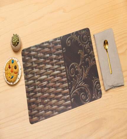 Brown Printed Elegant and Practical Table Mat - Set of 6