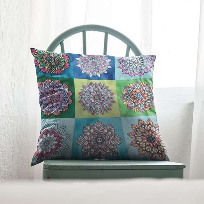 Set of 3 Multicolor Satin Cushion Cover
