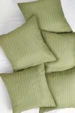 Green Striped Cotton Cushion Covers (Set of 5)