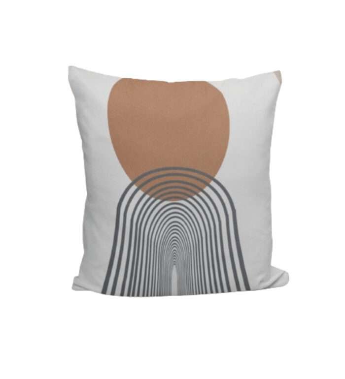 Printed Design White Satin Cushion Cover