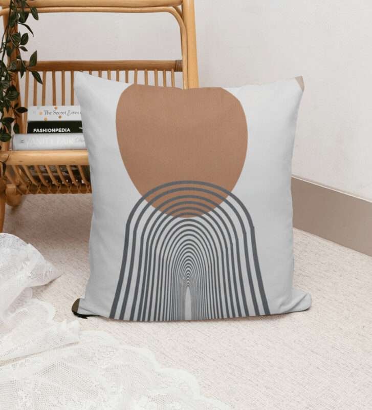 Printed Design White Satin Cushion Cover