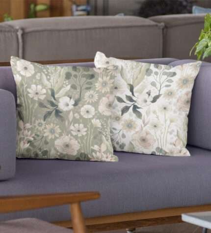Flowers Print Elegant Cushion Cover
