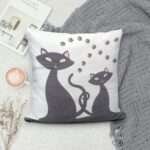 Name: Ambbi Collections Cat Printed Satin 16x16 inches Decorative Cushion Cover set of 2