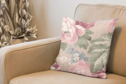 Satin Floral Cushion Cover set of 2 (16x16 inch)