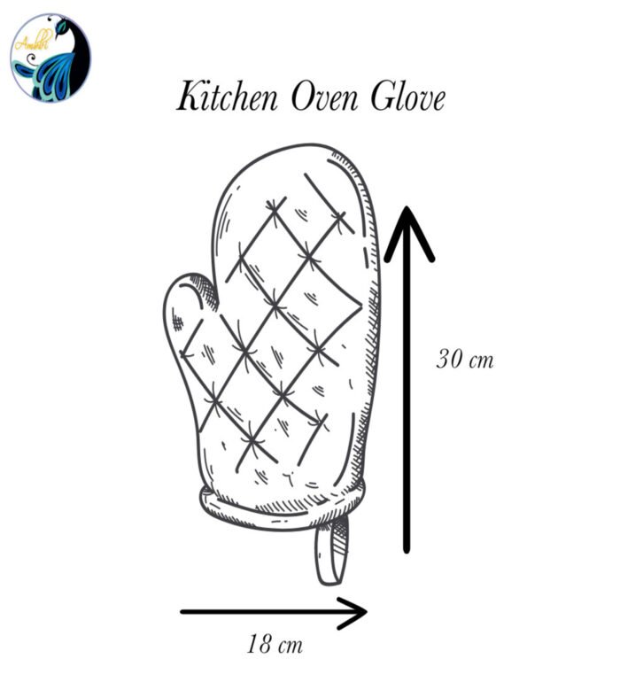 Cotton Oven Gloves Mitts (Pack of 1PCS) 12x5inchs