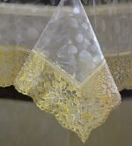 Chic and Transparent self design Gold Lace Border Tablecloth 6 Seater