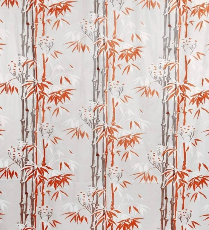 Bathroom Curtains Bamboo & leaf Print 7FtX4Ft Set of 2