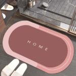 Bathroom Mat Pink Rubber 22x14 Inches AntiSkid