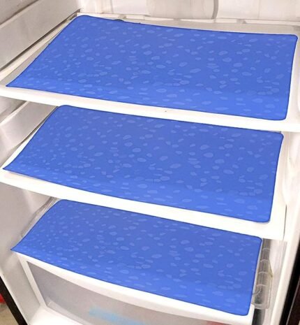 Stone Design 6 Piece PVC Refrigerator Drawer Mat Set - Blue