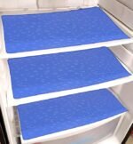Stone Design 6 Piece PVC Refrigerator Drawer Mat Set - Blue
